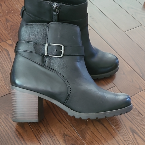 New Clarks Women's Clarkwell Hall Fashion Boot Leather Black Size 9.5W - Picture 5 of 13